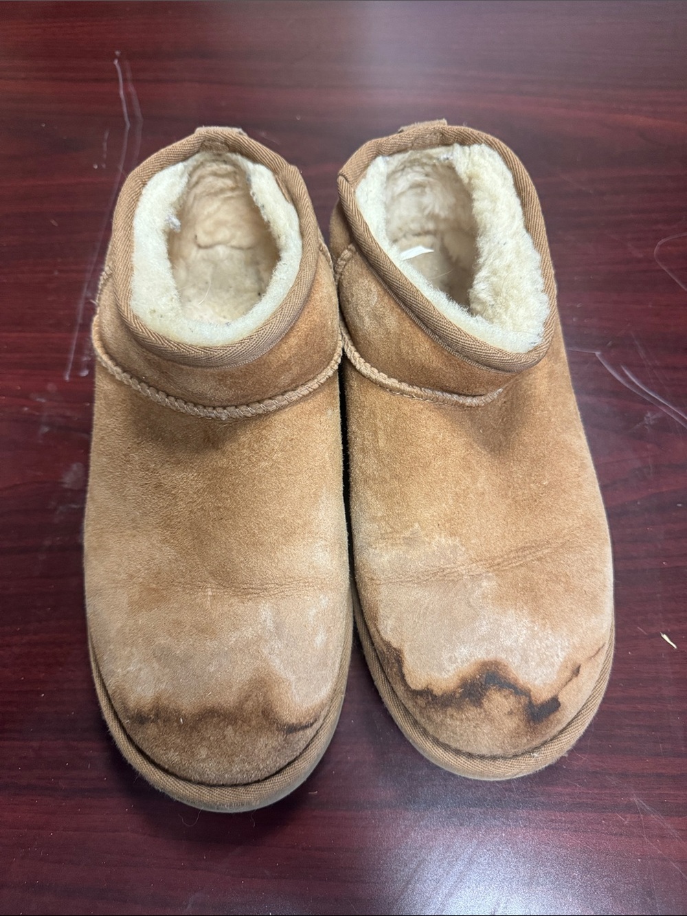 Women’s UGG Cozy Shearling-Lined Slip-On Boots in Chestnut